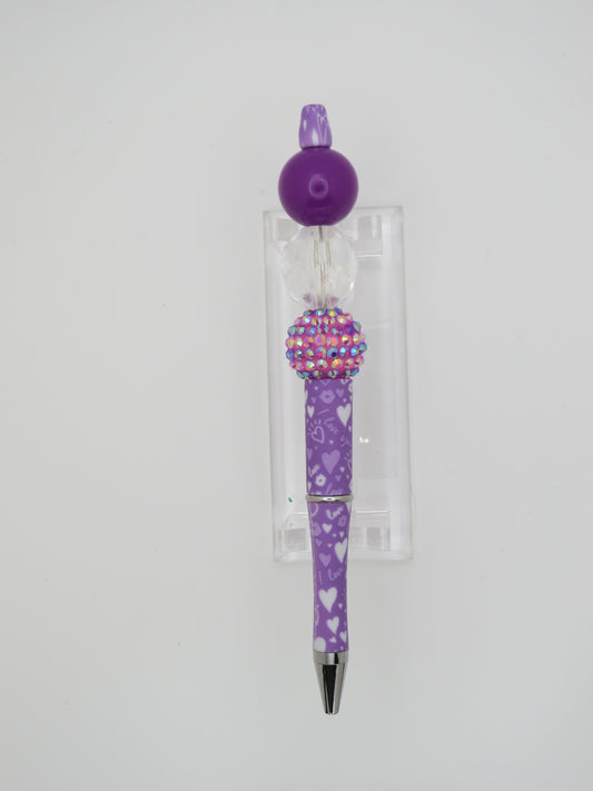 Purple White Hearts